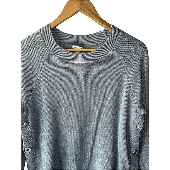 stella & Dot Size M Blue Side Button Soft Merino Wool Blend Sweater - Picture 2 of 5